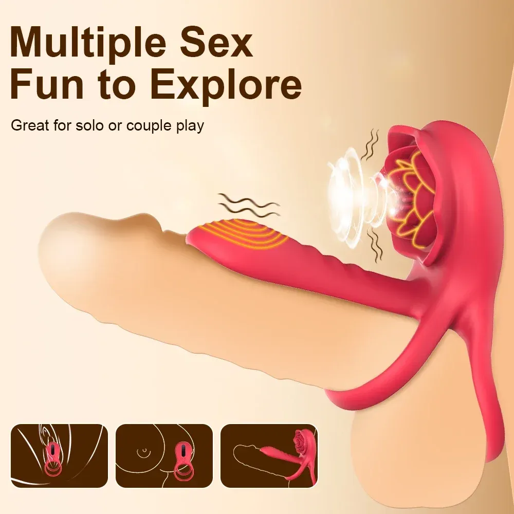 Anneau de penis 3 en 1 vibrant stimulateur de point G et clitoris avec télécommande 9 modes étanche et rechargeable USB