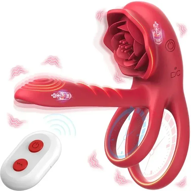 Anneau de penis 3 en 1 vibrant stimulateur de point G et clitoris avec télécommande 9 modes étanche et rechargeable USB