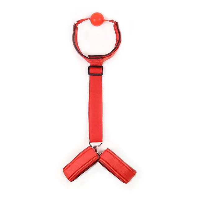 Collier de retenue de bondage BDSM 2 en 1 pour couple menottes et bâillon buccal