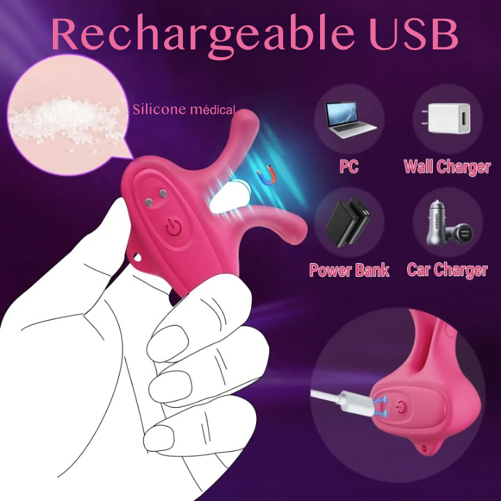 Pinces vibrantes BDSM 2 en 1 pour tétons et clitoris 9 modes de vibration détachable rechargeable USB