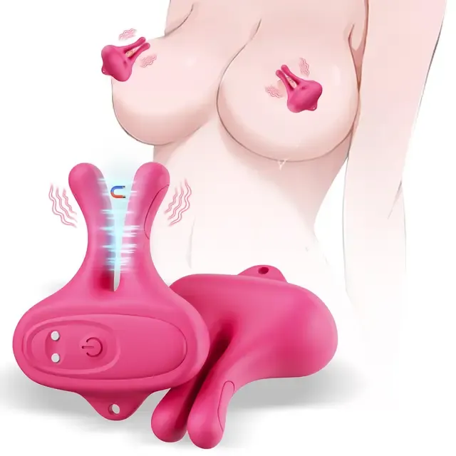 Pinces vibrantes BDSM 2 en 1 pour tétons et clitoris 9 modes de vibration détachable rechargeable USB