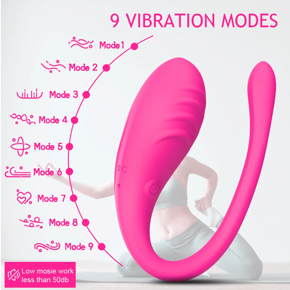 Vibromasseur 2 en 1 anal oeuf vibrant stimulateur point G connecté 9 vitesses étanche rechargeable USB