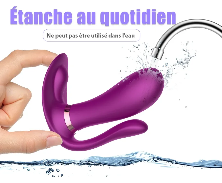 Vibromasseur 3 en 1 anal stimulateur de point G stimulateur de clitoris chauffant avec télécommande 9 modes