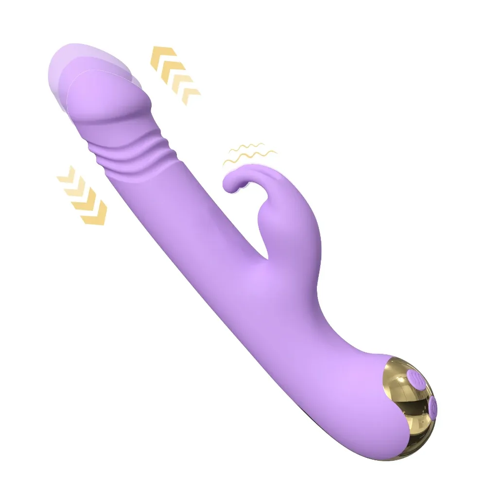 Vibromasseur 3 en 1 clitoridien va et vient stimulateur de point G tête de lapin 9 modes étanche rechargeable USB