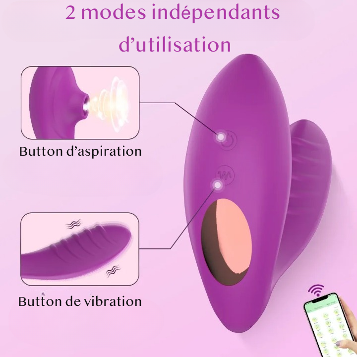 Vibromasseur clitoridien 2 en 1 aspirateur de clitoris stimulateur point G connecté 10 mode succion et 10 modes de vibration