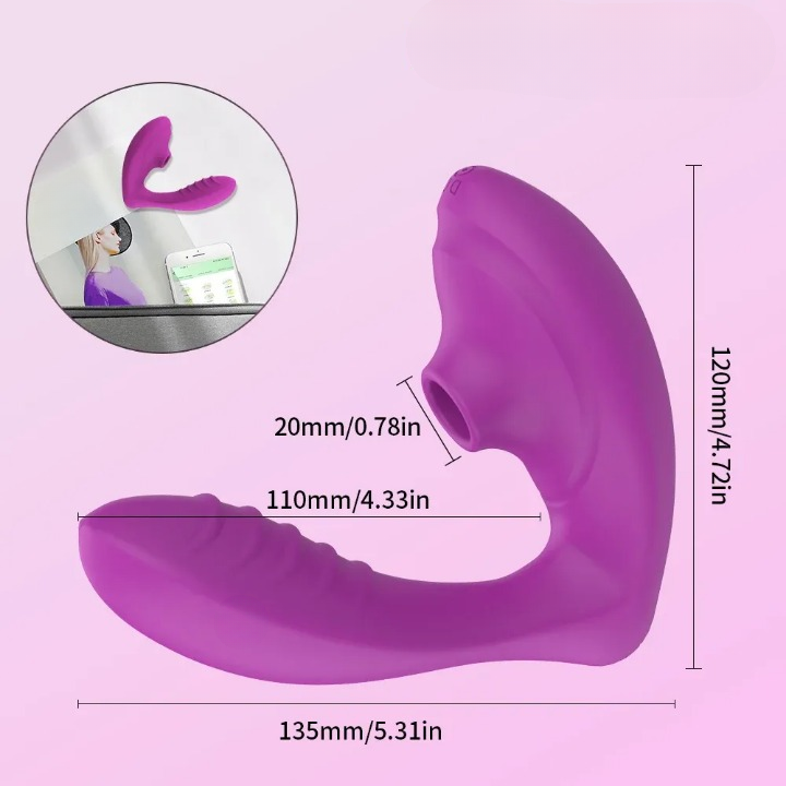 Vibromasseur clitoridien 2 en 1 aspirateur de clitoris stimulateur point G connecté 10 mode succion et 10 modes de vibration