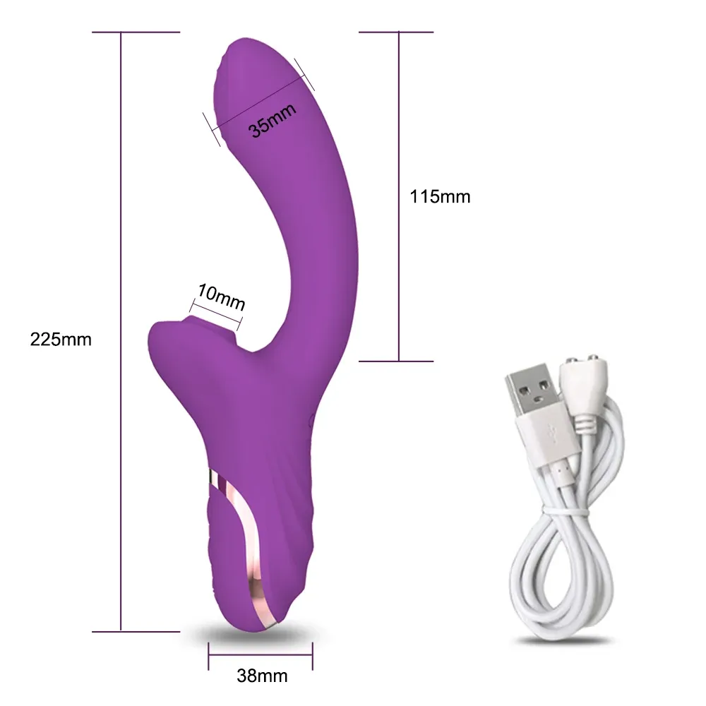 Vibromasseur clitoridien 2 en 1 aspirateur de clitoris stimulateur point G silencieux avec 10 niveaux de succion