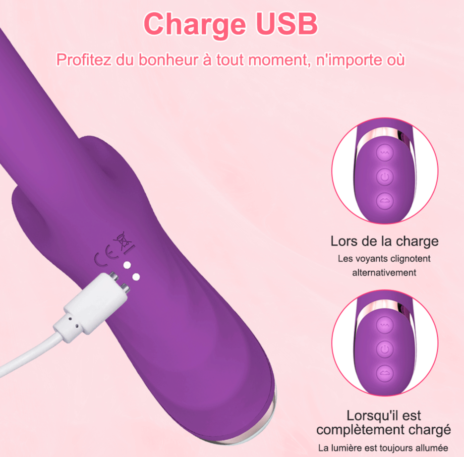 Vibromasseur clitoridien 2 en 1 aspirateur de clitoris stimulateur point G silencieux avec 10 niveaux de succion