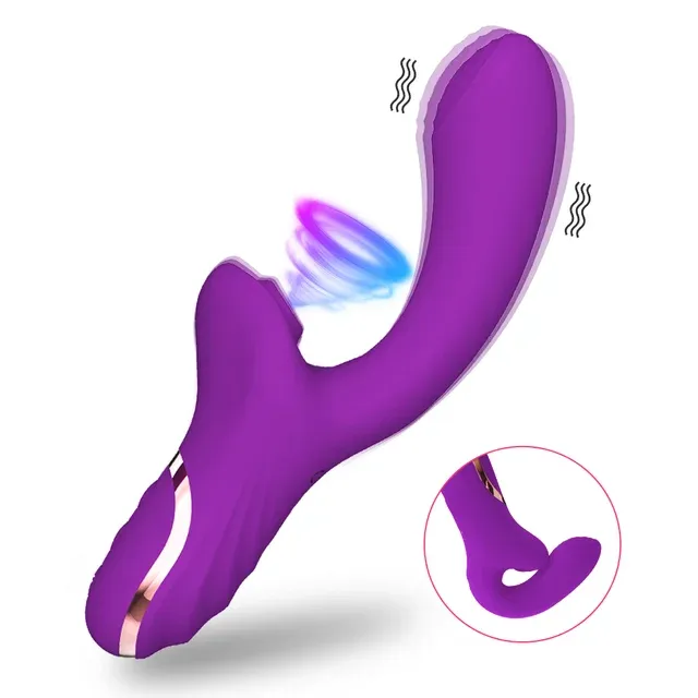 Vibromasseur clitoridien 2 en 1 aspirateur de clitoris stimulateur point G silencieux avec 10 niveaux de succion