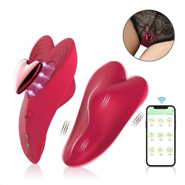 Vibromasseur clitoridien connecté stimulateur de clitoris silencieux étanche 10 modes avec système de blocage magnétique sous culotte