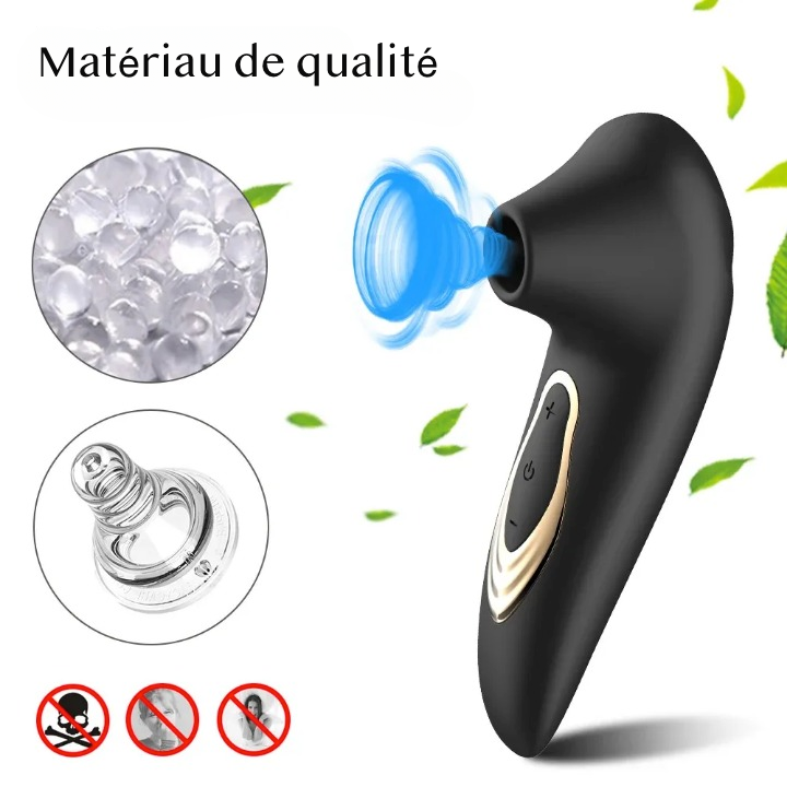 Vibromasseur clitoridien aspirateur de clitoris et de tétons silencieux étanche 10 modes de succion rechargeable USB