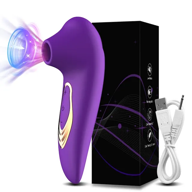 Vibromasseur clitoridien aspirateur de clitoris et de tétons silencieux étanche 10 modes de succion rechargeable USB