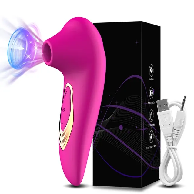 Vibromasseur clitoridien aspirateur de clitoris et de tétons silencieux étanche 10 modes de succion rechargeable USB